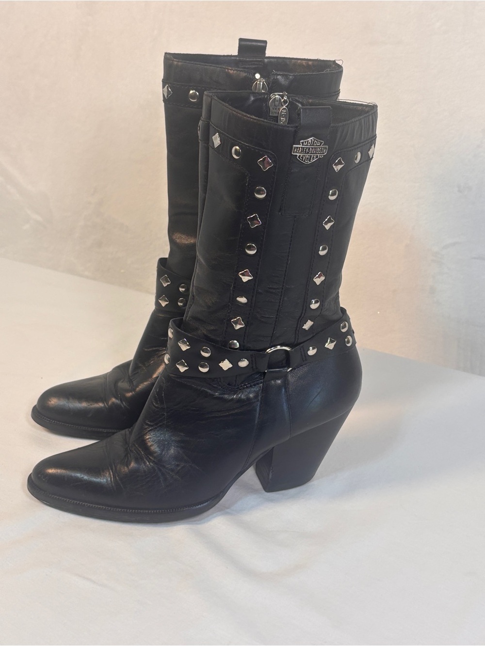 Harley Davidson Boot Strut Boot #81809 Black Leather Harley Boots Women's Sz 6